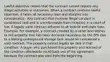 Lawful objective means that the contract cannot require any illegal activities or outcomes. When a contract contains lawful objective, it takes all necessary laws and statutes into consideration. Any contract that involves illegal conduct is considered void and is unenforceable from inception in a court of law. A legally valid contract adheres to all federal and state laws. Example: For example, a contract created by a seller who wishes to sell property that has been declared hazardous by the EPA due to a leaking underground storage tank would be considered a void contract. The property cannot legally be sold in that condition. A buyer who purchased this property and learned of the condition afterwards could back out of the agreement because the contract was void from the beginning.