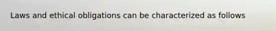 Laws and ethical obligations can be characterized as follows