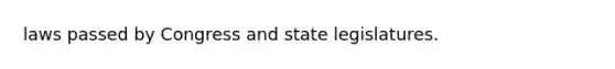 laws passed by Congress and state legislatures.