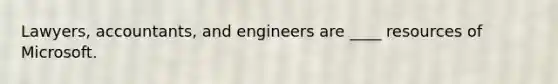 Lawyers, accountants, and engineers are ____ resources of Microsoft.