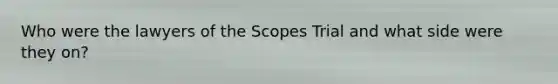 Who were the lawyers of the Scopes Trial and what side were they on?