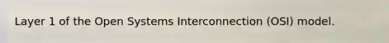 Layer 1 of the Open Systems Interconnection (OSI) model.