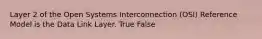 Layer 2 of the Open Systems Interconnection (OSI) Reference Model is the Data Link Layer. True False