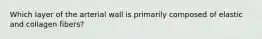 Which layer of the arterial wall is primarily composed of elastic and collagen fibers?