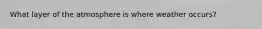 What layer of the atmosphere is where weather occurs?