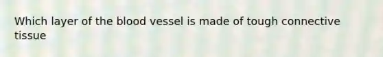 Which layer of the blood vessel is made of tough connective tissue