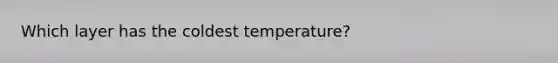 Which layer has the coldest temperature?