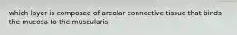 which layer is composed of areolar connective tissue that binds the mucosa to the muscularis.