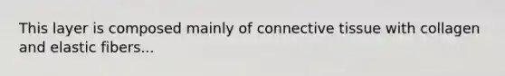 This layer is composed mainly of connective tissue with collagen and elastic fibers...