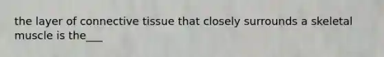 the layer of connective tissue that closely surrounds a skeletal muscle is the___
