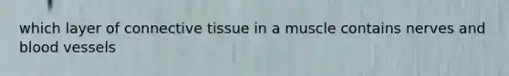 which layer of <a href='https://www.questionai.com/knowledge/kYDr0DHyc8-connective-tissue' class='anchor-knowledge'>connective tissue</a> in a muscle contains nerves and <a href='https://www.questionai.com/knowledge/kZJ3mNKN7P-blood-vessels' class='anchor-knowledge'>blood vessels</a>
