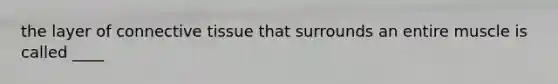 the layer of connective tissue that surrounds an entire muscle is called ____