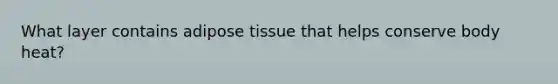 What layer contains adipose tissue that helps conserve body heat?