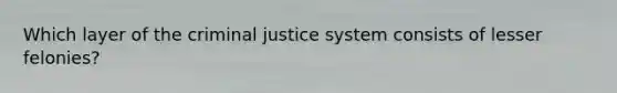 Which layer of the criminal justice system consists of lesser felonies?