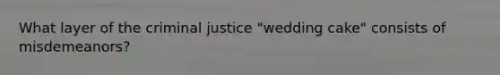 What layer of the criminal justice "wedding cake" consists of misdemeanors?