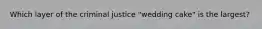 Which layer of the criminal justice "wedding cake" is the largest?
