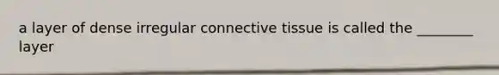 a layer of dense irregular connective tissue is called the ________ layer