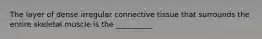 The layer of dense irregular connective tissue that surrounds the entire skeletal muscle is the __________