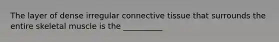 The layer of dense irregular connective tissue that surrounds the entire skeletal muscle is the __________