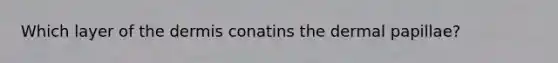 Which layer of the dermis conatins the dermal papillae?
