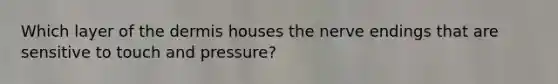 Which layer of <a href='https://www.questionai.com/knowledge/kEsXbG6AwS-the-dermis' class='anchor-knowledge'>the dermis</a> houses the nerve endings that are sensitive to touch and pressure?