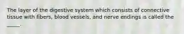 The layer of the digestive system which consists of connective tissue with fibers, blood vessels, and nerve endings is called the _____.