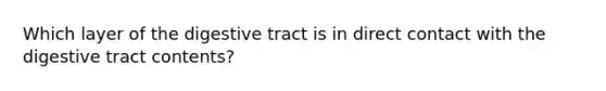 Which layer of the digestive tract is in direct contact with the digestive tract contents?