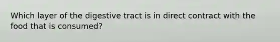 Which layer of the digestive tract is in direct contract with the food that is consumed?