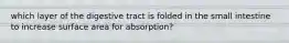 which layer of the digestive tract is folded in the small intestine to increase surface area for absorption?