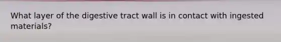 What layer of the digestive tract wall is in contact with ingested materials?