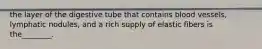 the layer of the digestive tube that contains blood vessels, lymphatic nodules, and a rich supply of elastic fibers is the________.