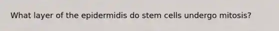 What layer of the epidermidis do stem cells undergo mitosis?