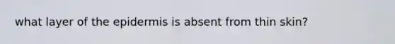 what layer of the epidermis is absent from thin skin?