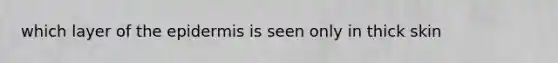 which layer of the epidermis is seen only in thick skin