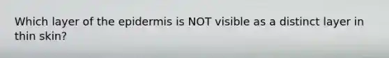 Which layer of the epidermis is NOT visible as a distinct layer in thin skin?