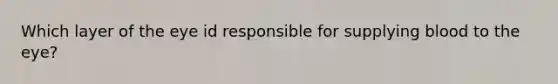 Which layer of the eye id responsible for supplying blood to the eye?