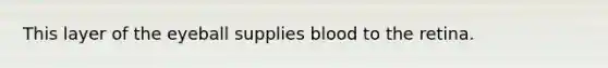 This layer of the eyeball supplies blood to the retina.