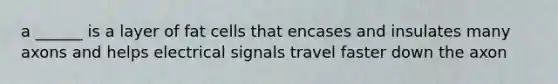 a ______ is a layer of fat cells that encases and insulates many axons and helps electrical signals travel faster down the axon
