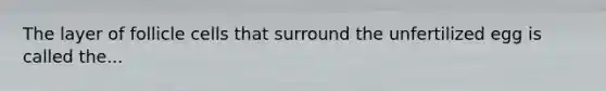 The layer of follicle cells that surround the unfertilized egg is called the...