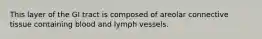 This layer of the GI tract is composed of areolar connective tissue containing blood and lymph vessels.