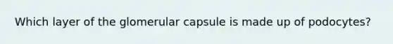 Which layer of the glomerular capsule is made up of podocytes?