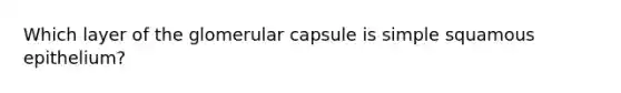 Which layer of the glomerular capsule is simple squamous epithelium?