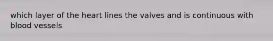 which layer of the heart lines the valves and is continuous with blood vessels