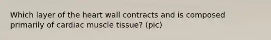 Which layer of the heart wall contracts and is composed primarily of cardiac muscle tissue? (pic)