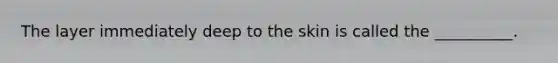 The layer immediately deep to the skin is called the __________.