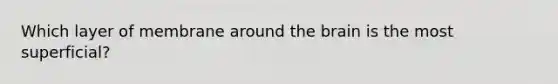 Which layer of membrane around the brain is the most superficial?