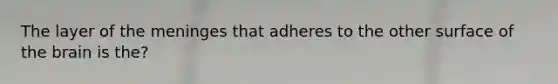 The layer of the meninges that adheres to the other surface of the brain is the?