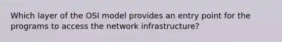 Which layer of the OSI model provides an entry point for the programs to access the network infrastructure?