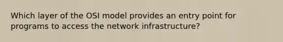 Which layer of the OSI model provides an entry point for programs to access the network infrastructure?