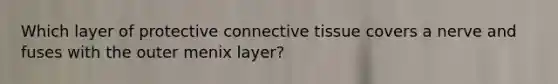 Which layer of protective connective tissue covers a nerve and fuses with the outer menix layer?